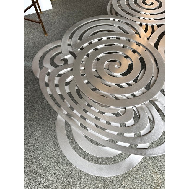 Contemporary Stainless Steel Spiral Coffee Table by Antonio Cagianelli, Italy For Sale - Image 6 of 12
