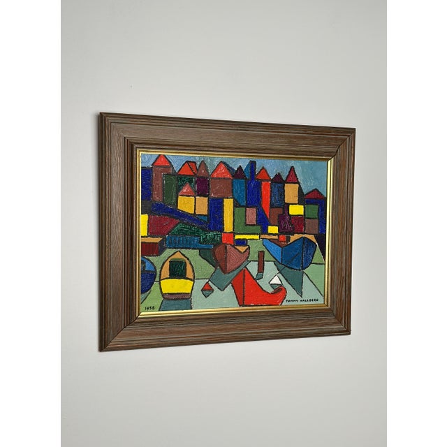 Tommy Hallberg, Harbour Scene, 1958, Oil on Panel, Framed For Sale - Image 14 of 18