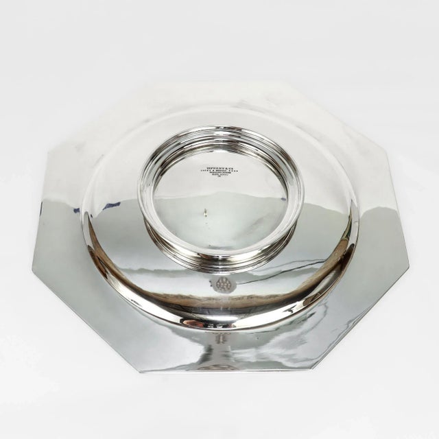 Large Hexagonal Art Deco Tiffany & Co. Sterling Silver Compote/Footed Cake Plate For Sale - Image 10 of 11