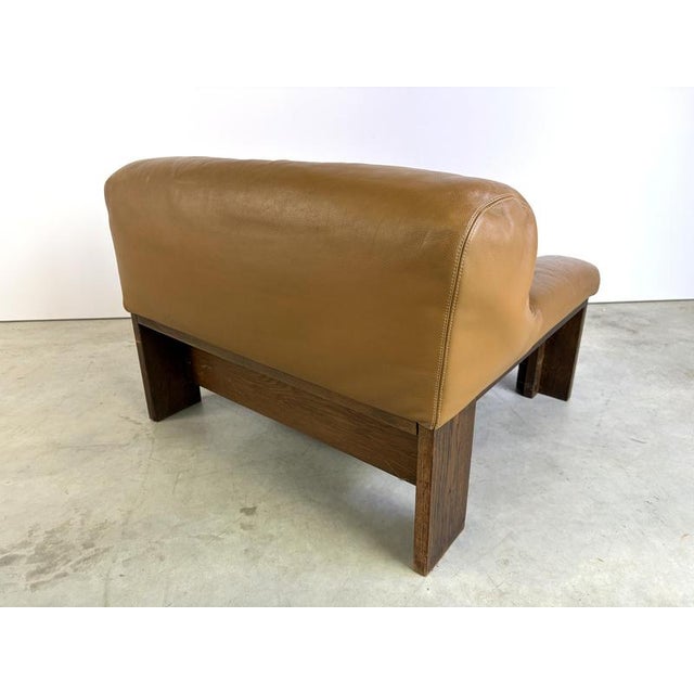 1960s Vintage Brutalist Leather Armchair, 1960s For Sale - Image 5 of 12