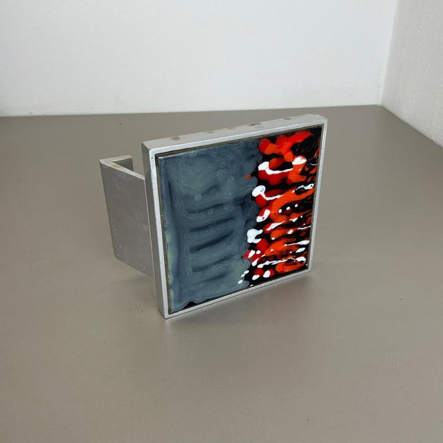 Brutalist Metal and Ceramic Door Push Handle from Juliette Belarti, Belgium, 1970s For Sale - Image 3 of 18