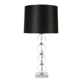 31-Inch H Crystal Glass Globe Table Lamp - Clear For Sale