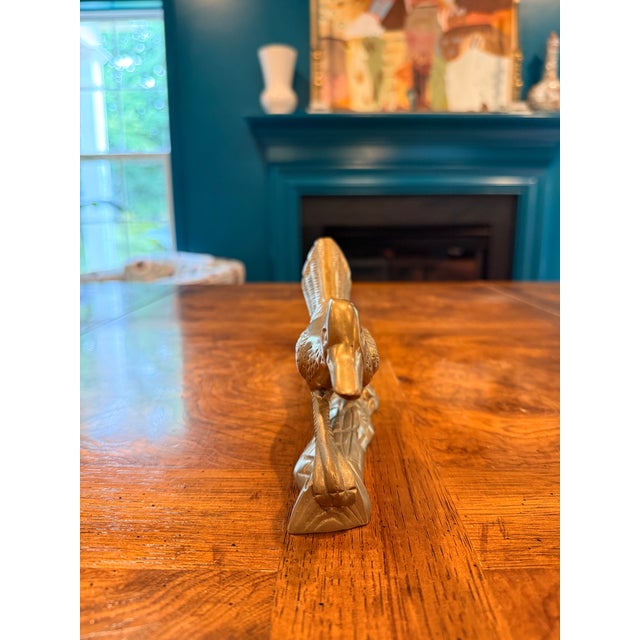 Metal Vintage Brass Road Runner Figurine For Sale - Image 7 of 7