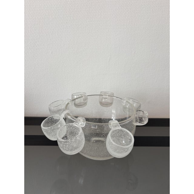 Iglu Service in Clear Glass by Oiva Toikka for Nuutajärvi Notsjö, 1973, Set of 8 For Sale - Image 4 of 8