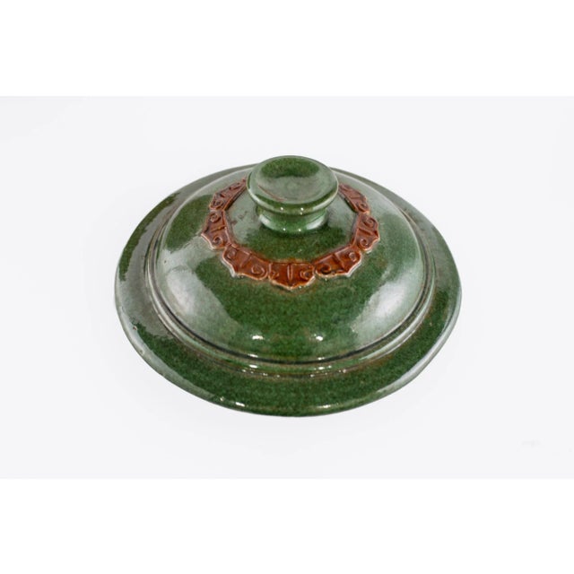 Contemporary Majolica Pottery Painted Jar For Sale - Image 3 of 4