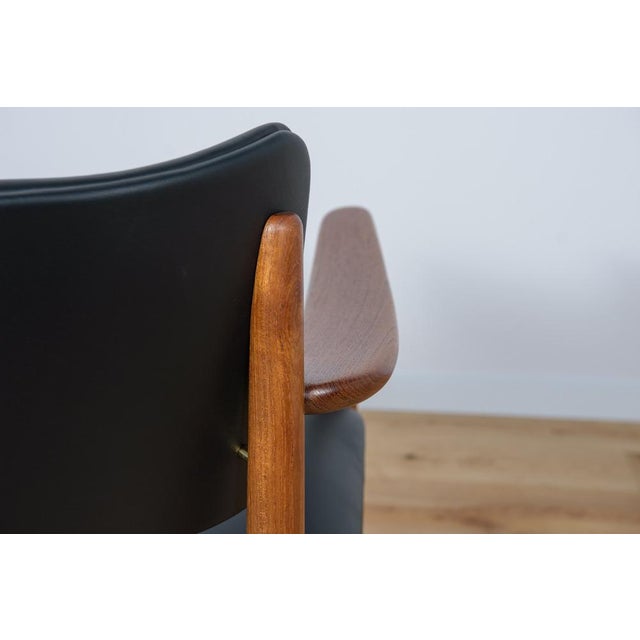 Mid-Century Danish Teak & Leather Armchair, 1960s For Sale - Image 11 of 17