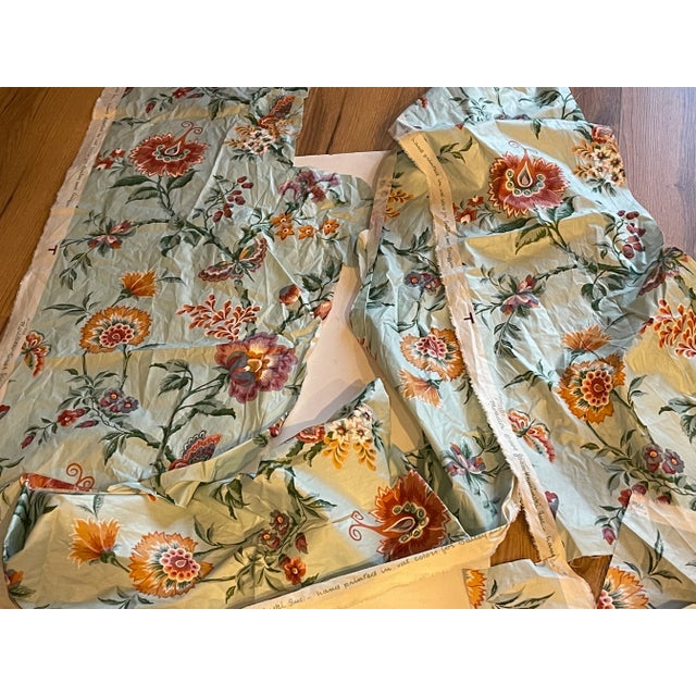Mid 20 Th C Vintage Floral Chintz Loveseat Sofa Blue Orange For Sale - Image 14 of 14