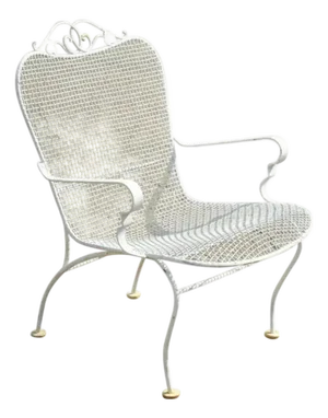 Mid 20th Century Russell Woodard Style Iron Patio Dining Arm Chair
