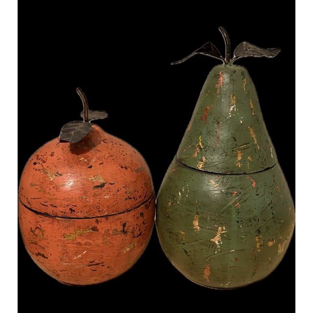 French Country Vintage Large Fruit Shaped Boxes - A Pair For Sale - Image 3 of 10