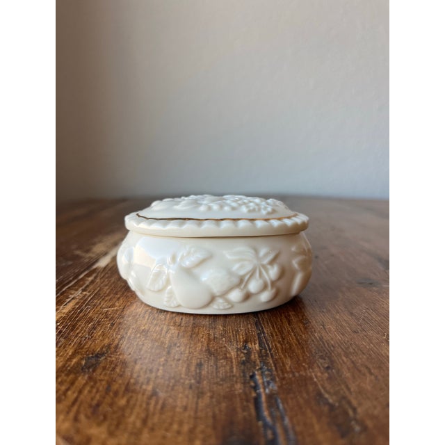 Ceramic 1990s Lenox Fruits of Life Small Oval Box and Lid, Trinket Box For Sale - Image 7 of 8