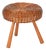 Large Stool in Wicker and Wood by Tony Paul, United States, 1950s For Sale