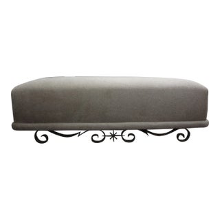 French Art Deco Wrought Iron Bench Attributed to Gilbert Poillerat For Sale