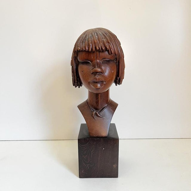 Africanist Sculpture in Palm Wood, 1950 For Sale - Image 12 of 13