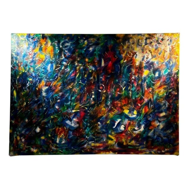 Jon Atac, Expression 1, 1989, Large Oil on Canvas For Sale - Image 10 of 10
