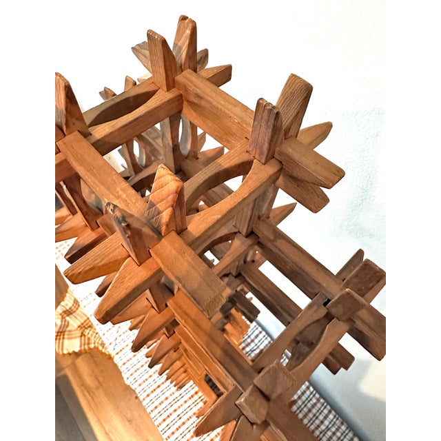 Antique Tramp Art Crown of Thorns Wooden Cross For Sale In San Francisco - Image 6 of 7