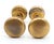Two classic style passage door knob sets with round brass door knobs and matching brass rosettes. The original mounting...