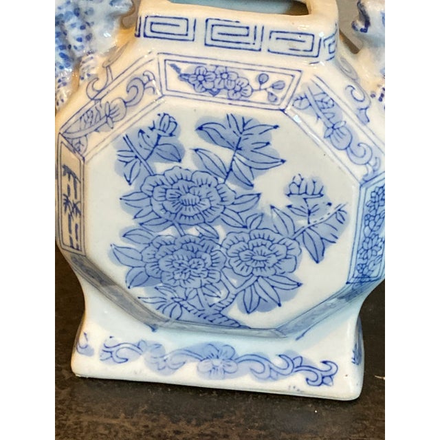 Blue Vintage Chinoiserie Blue and White Porcelain Tea Pots - a Pair For Sale - Image 8 of 13