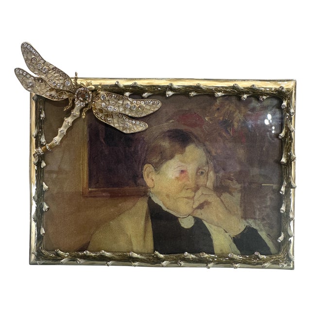 Jay Strongwater Jeweled Dragonfly 4” X 6” Picture Frame With Swarovski Crystals For Sale