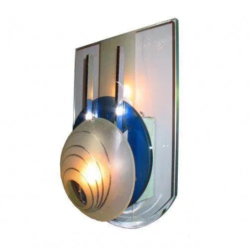 A pair of wall lights, glass, and metal structure. This piece is designed in the style of the selected designer and/or...