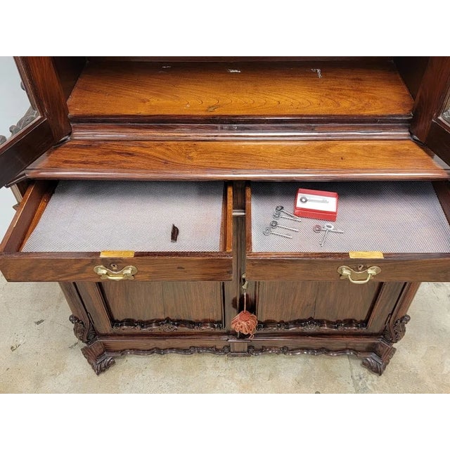 Superb Quality Antique Austrian Two Door Rosewood Bookcase. For Sale - Image 11 of 11