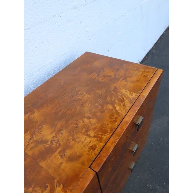 Milo Baughman by Founder Mid Century Hollywood Regency Burlwood Dresser 6625 For Sale - Image 14 of 18