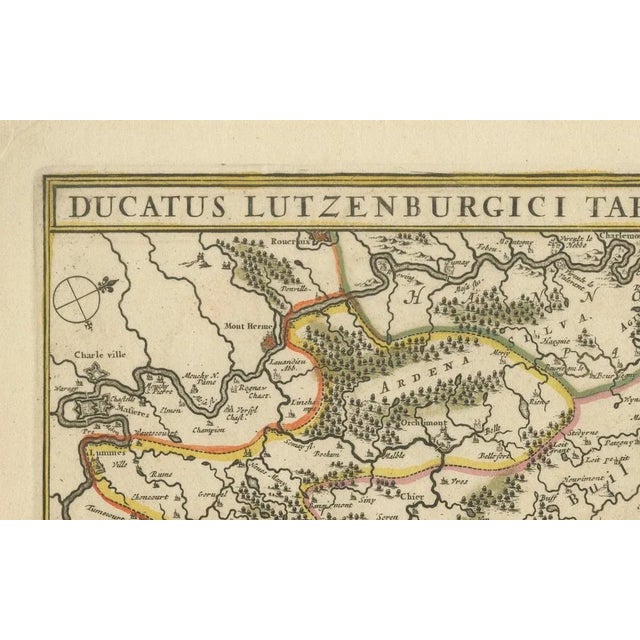 Antique Map of the Duchy of Luxembourg by De Wit, Amsterdam, 1680 For Sale - Image 6 of 11