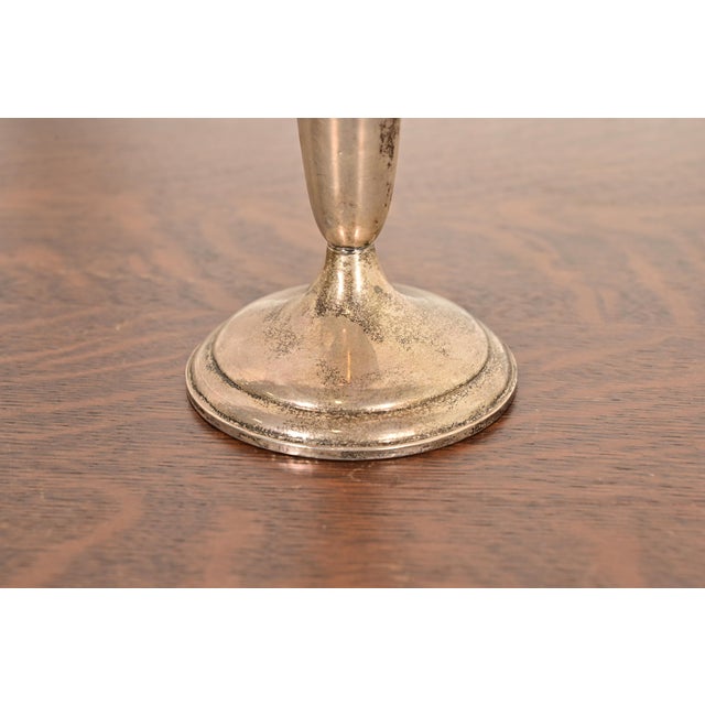 Tiffany & Co. Style Art Deco Sterling Silver Candelabras, Pair For Sale - Image 10 of 15