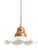 Vintage French Coolie Milk Glass Pendant Light, 1930s For Sale