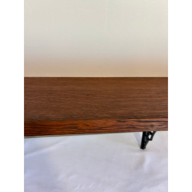 Vintage Wood Wall Shelf With Cast Iron Brackets For Sale In Oklahoma City - Image 6 of 10