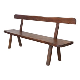 Elm wood bench Attributed to Olavi Hanninen, 1950s For Sale