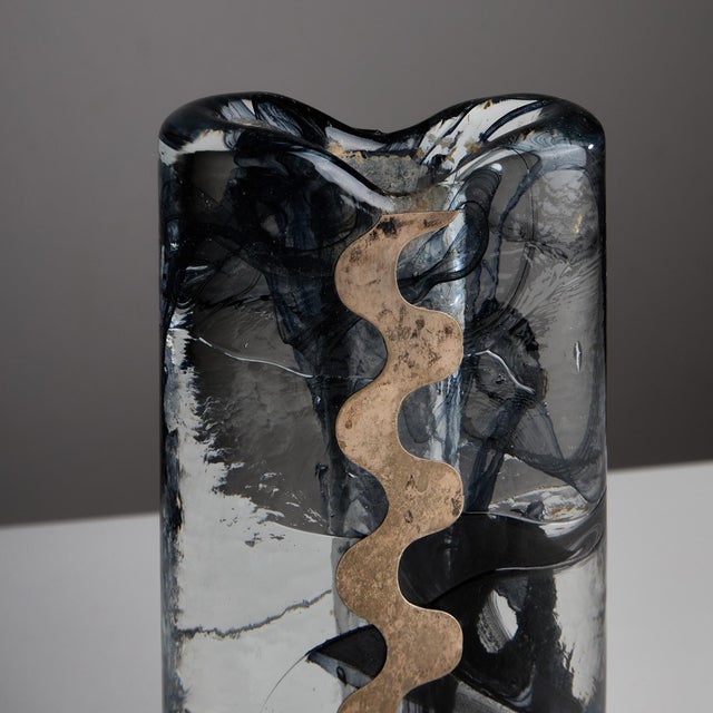 Metal Silver-Plated Vase by Claude Cuny For Sale - Image 7 of 13