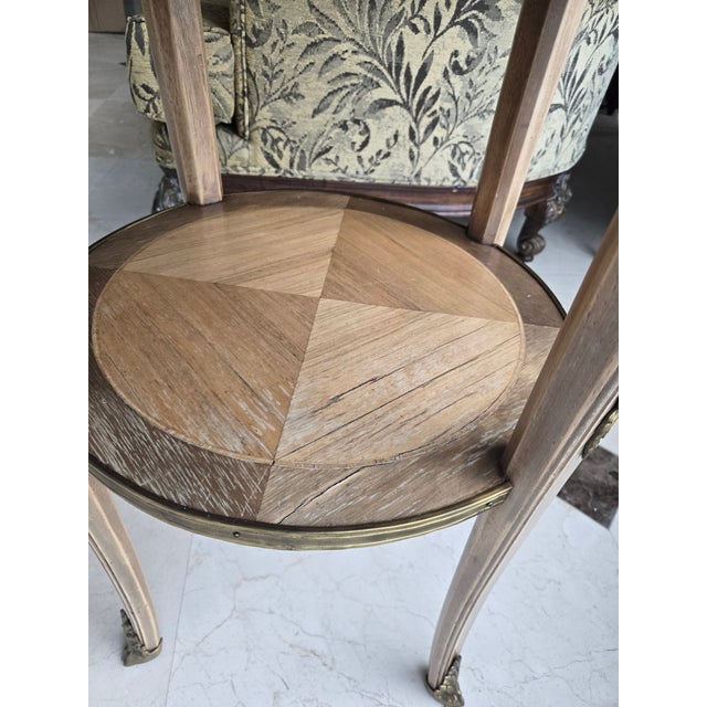 French Louis 16th Style Bronze, Marble and Wood Gueridon Table For Sale In Miami - Image 6 of 13