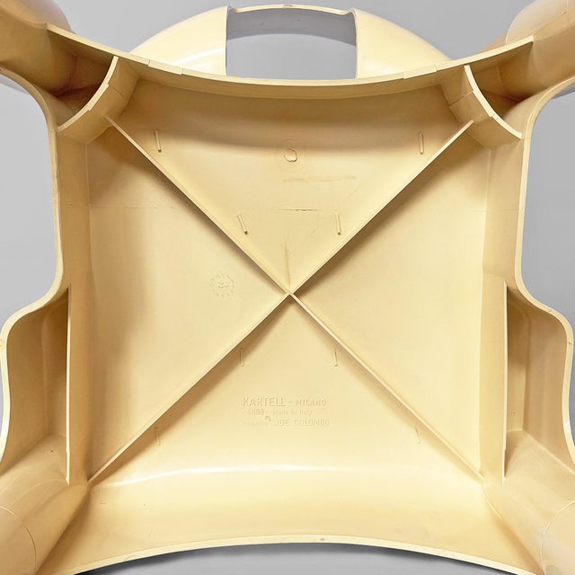 Italian Space Age Cream Chairs by Joe Colombo for Kartell, 1970s, Set of 2 For Sale - Image 15 of 18