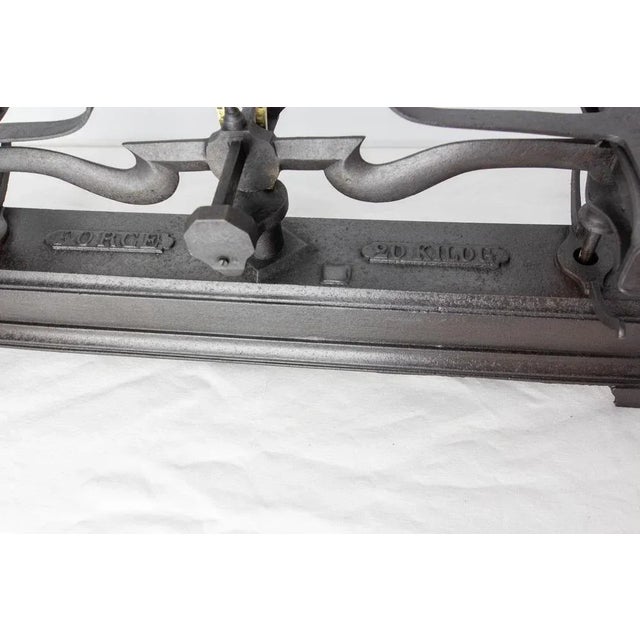Antique Trade Scale in Brass and Cast Iron, France, 1880s For Sale - Image 9 of 11