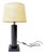 Table Lamp in Black Marble and Natural Raffia Lampshade For Sale