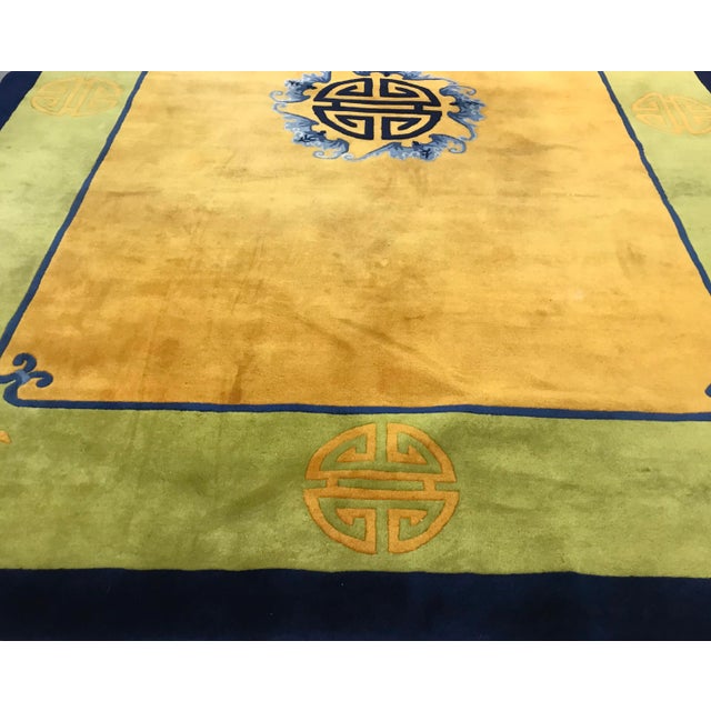 1920s Antique Vintage Art Deco Chinese Rug-8’11’x12" For Sale In Los Angeles - Image 6 of 13