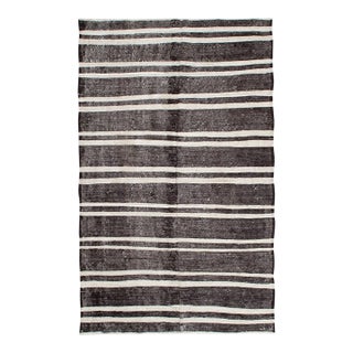 Vintage Striped Turkish Kilim Rug - 5`7" X 9`3" For Sale