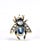 This is a striking pair of antique-style bee (or fly) earrings, crafted in gold with oxidized silver detailing that gives...