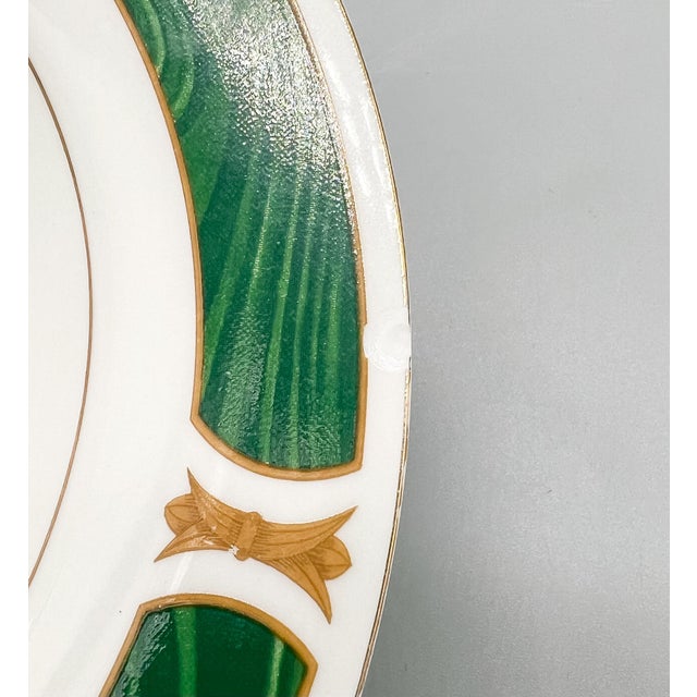 Set of 4 Majesty Fine China "Malachite" Rim Soup Bowls – Hollywood Regency / Neoclassical For Sale - Image 10 of 14