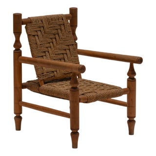 Vintage French Armchair by Adrien Audoux & Frida Minet, 1950s For Sale