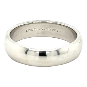 Tiffany & Co. Signed 6MM Platinum Mens Wedding Band Ring, Size 11