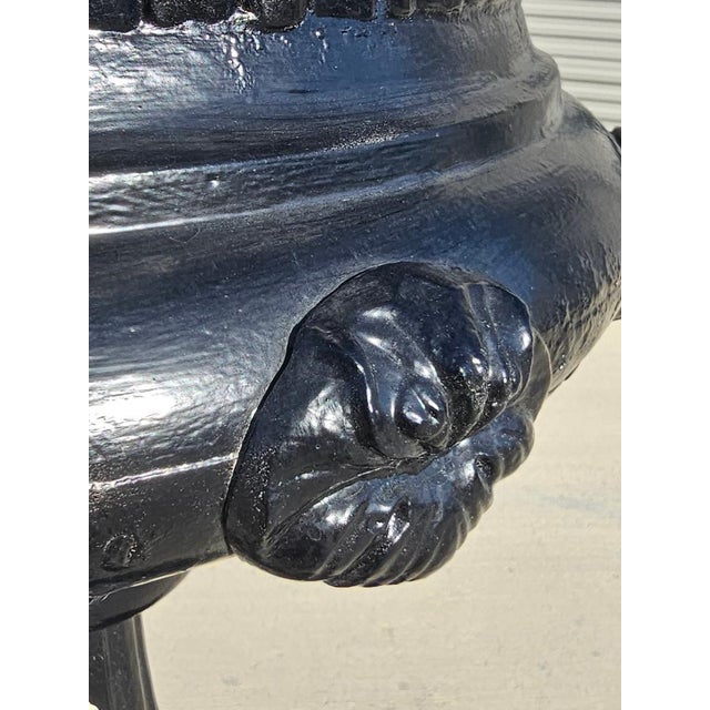 Victorian Aluminum Flower Garden Urn on Base For Sale - Image 4 of 18