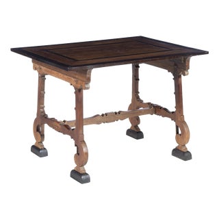 Indo-Portuguese Camp Table in Teak and Ebony, 17th Century For Sale