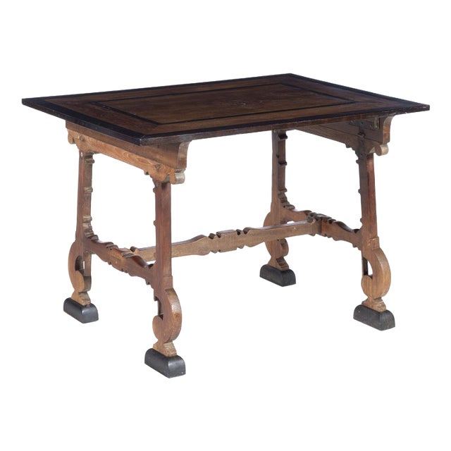 Indo-Portuguese Camp Table in Teak and Ebony, 17th Century For Sale