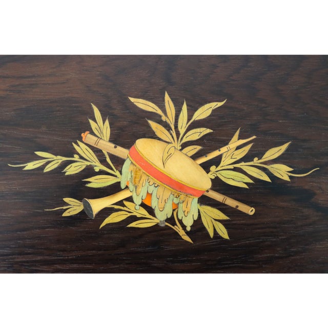 Chinese Rosewood & Marquetry Inlay Figural Automaton Cylinder Music Box C1890 For Sale - Image 6 of 16
