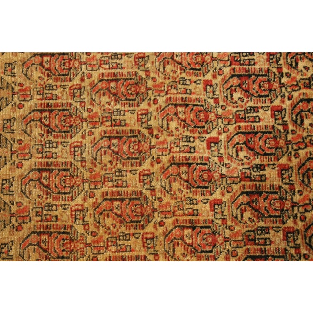 Late 19th Century Antique Senneh Traditional Beige and Red Wool Persian Rug For Sale - Image 5 of 6