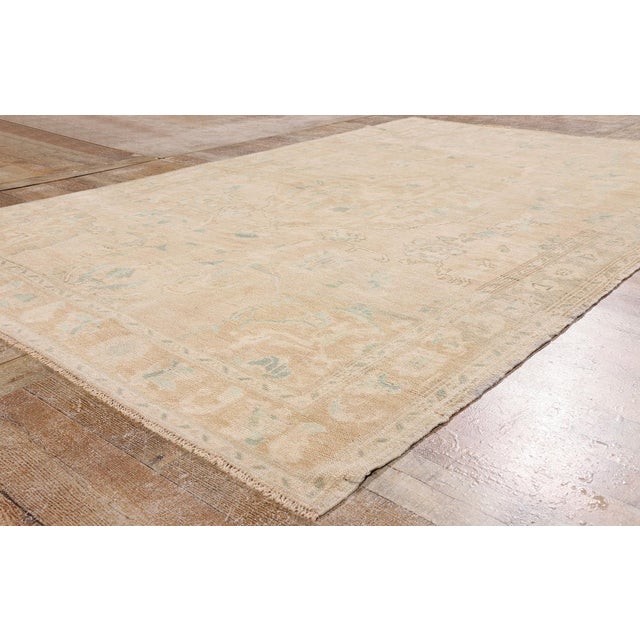 Beige Vintage Turkish Oushak Rug, 05'08 X 08'10 For Sale - Image 8 of 10
