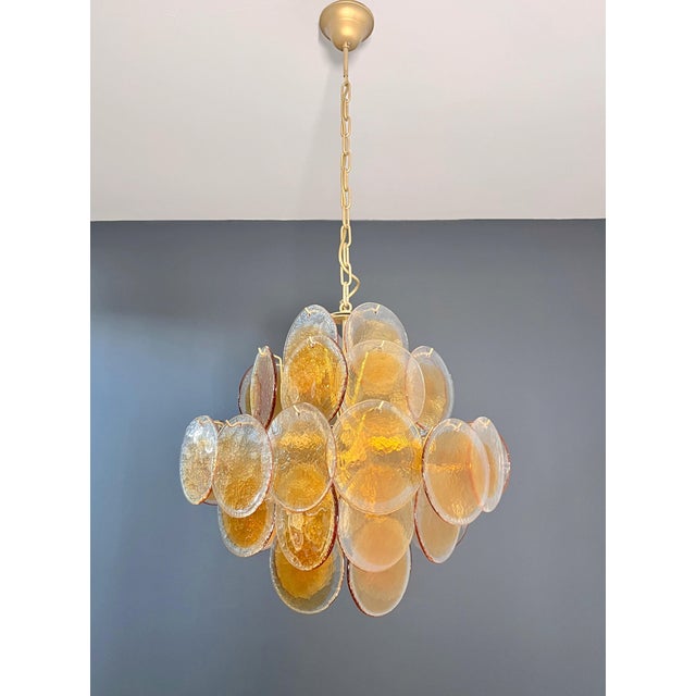 Vintage Italian Amber Murano Glass Chandelier, 1990s For Sale - Image 9 of 18