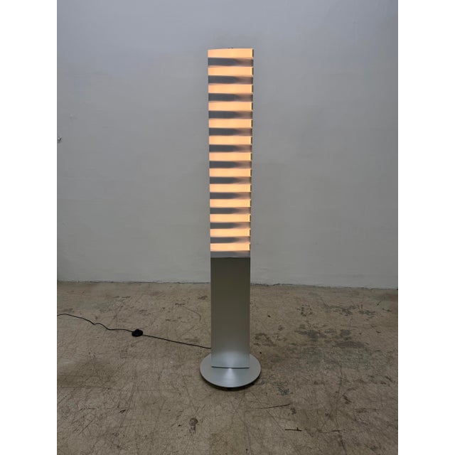 Piano floor lamp with warm white LED key lights by QisDesign. Corded with an on/off floor toggle switch. “Inspired by the...