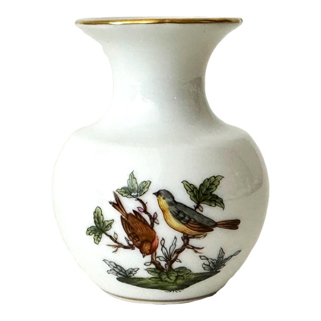 Late 20th Century Rothschild Bird Mini Bud Vase by Herend - Birds and Butterflies Small Vase # 7193 For Sale
